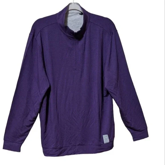 Cashtec beachwood 1/4 zip pull over modal cashmere blend men's size Large